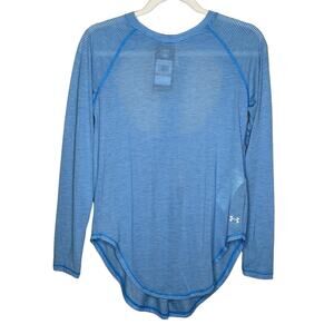 Under Armour Breathe Open - Back Long Sleeve Top Size XS Blue striped NWT